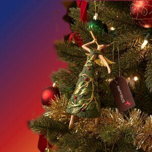 Retired PAPYRUS Hand Painted Angel Trumpet Christmas Ornament with Box NEW w Tag